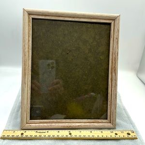 Vintage Sun-Bleached Wooden Frame-Glass Pane Picture Size 8”x 10” approx
